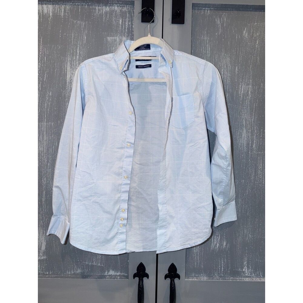 Boys IZOD Navy Stretch Dress Pants + Blue Button Down Shirt Bundle Size 12
